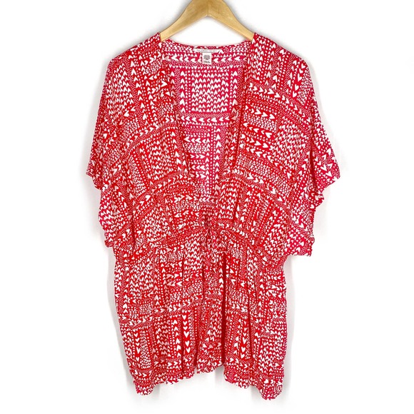Victoria's Secret Other - Victoria's Secret Hearts Kimono Robe Cardigan Red Short Sleeve NWOT One Size